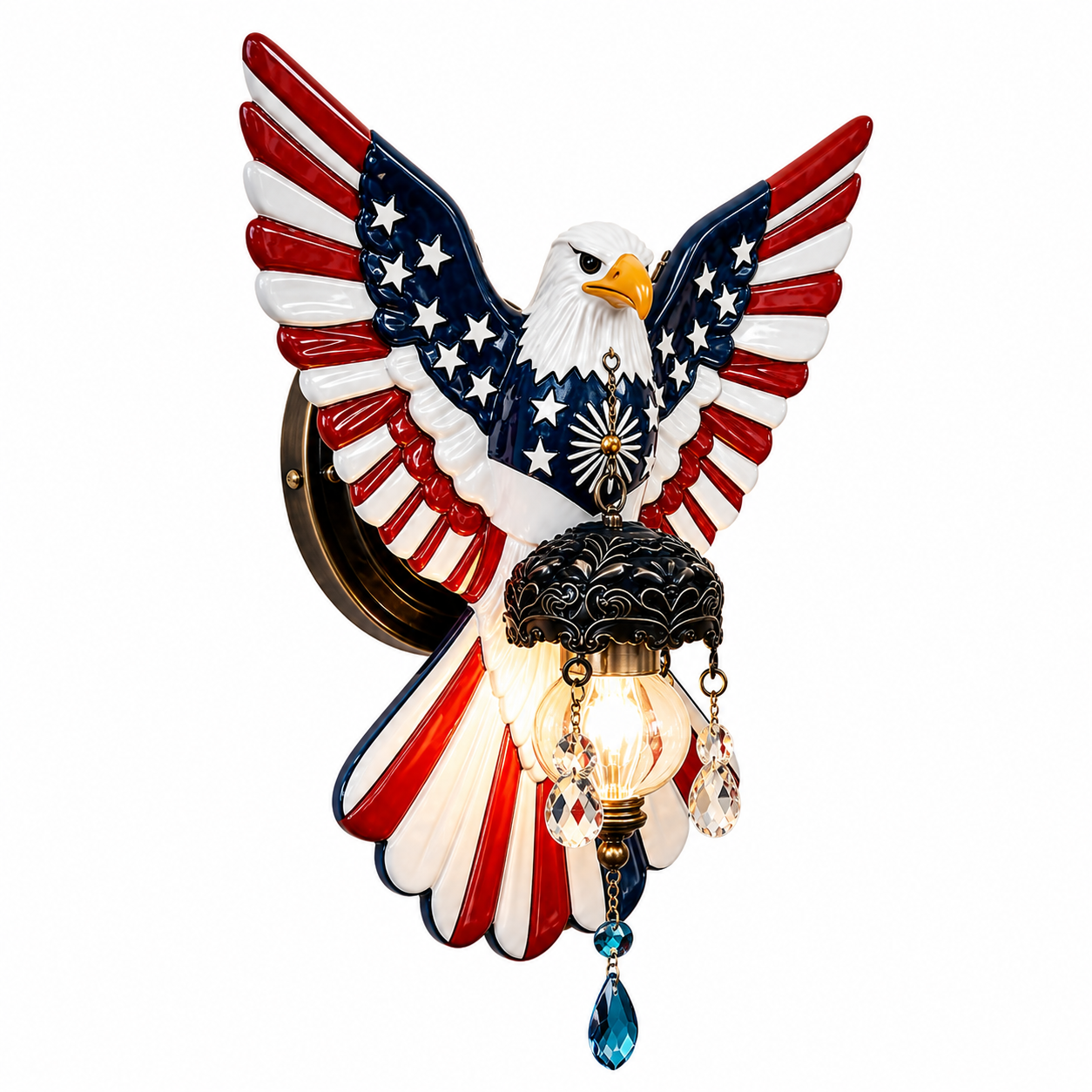 Independence Day Patriotic Eagle Statue Wall Lamp