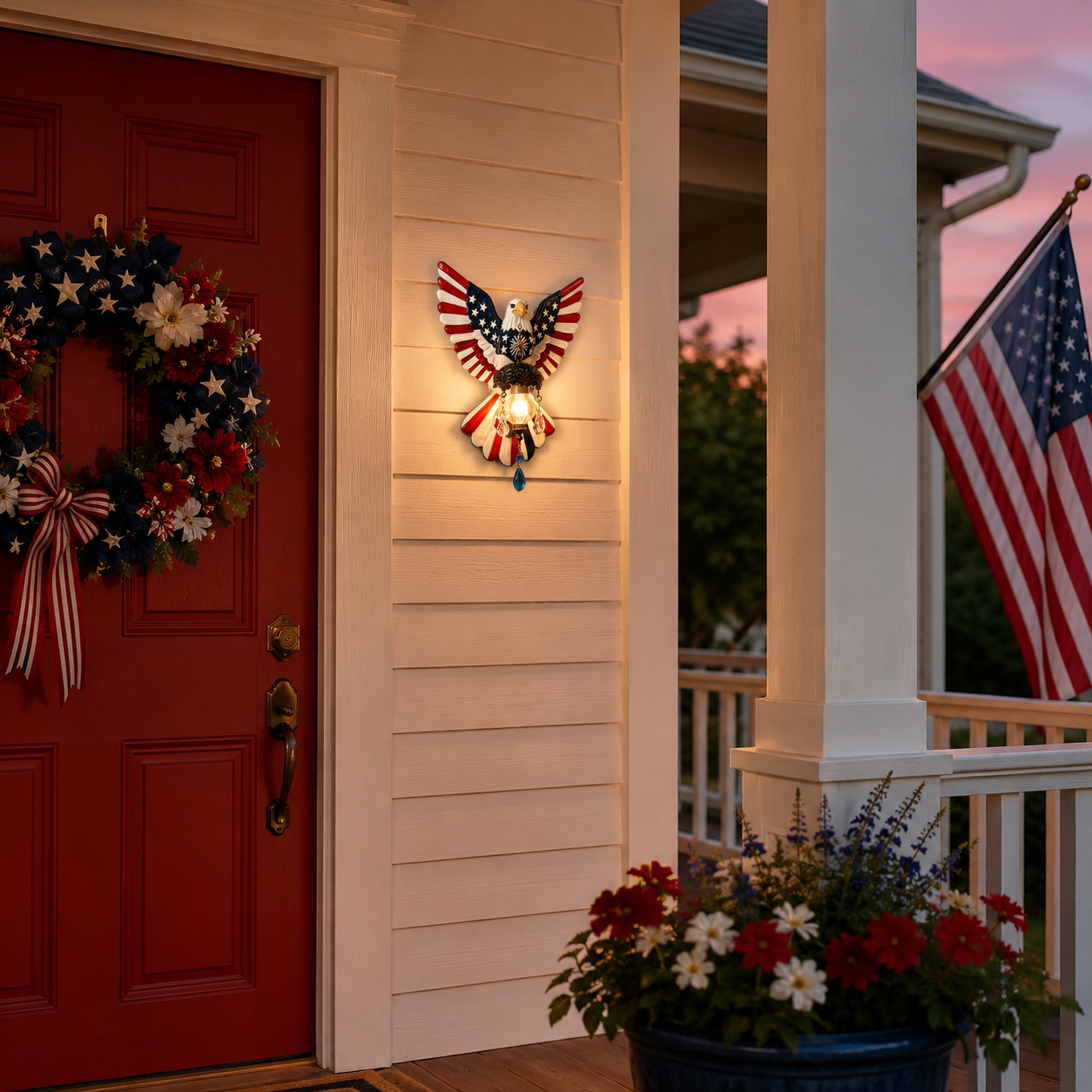 Independence Day Patriotic Eagle Statue Wall Lamp