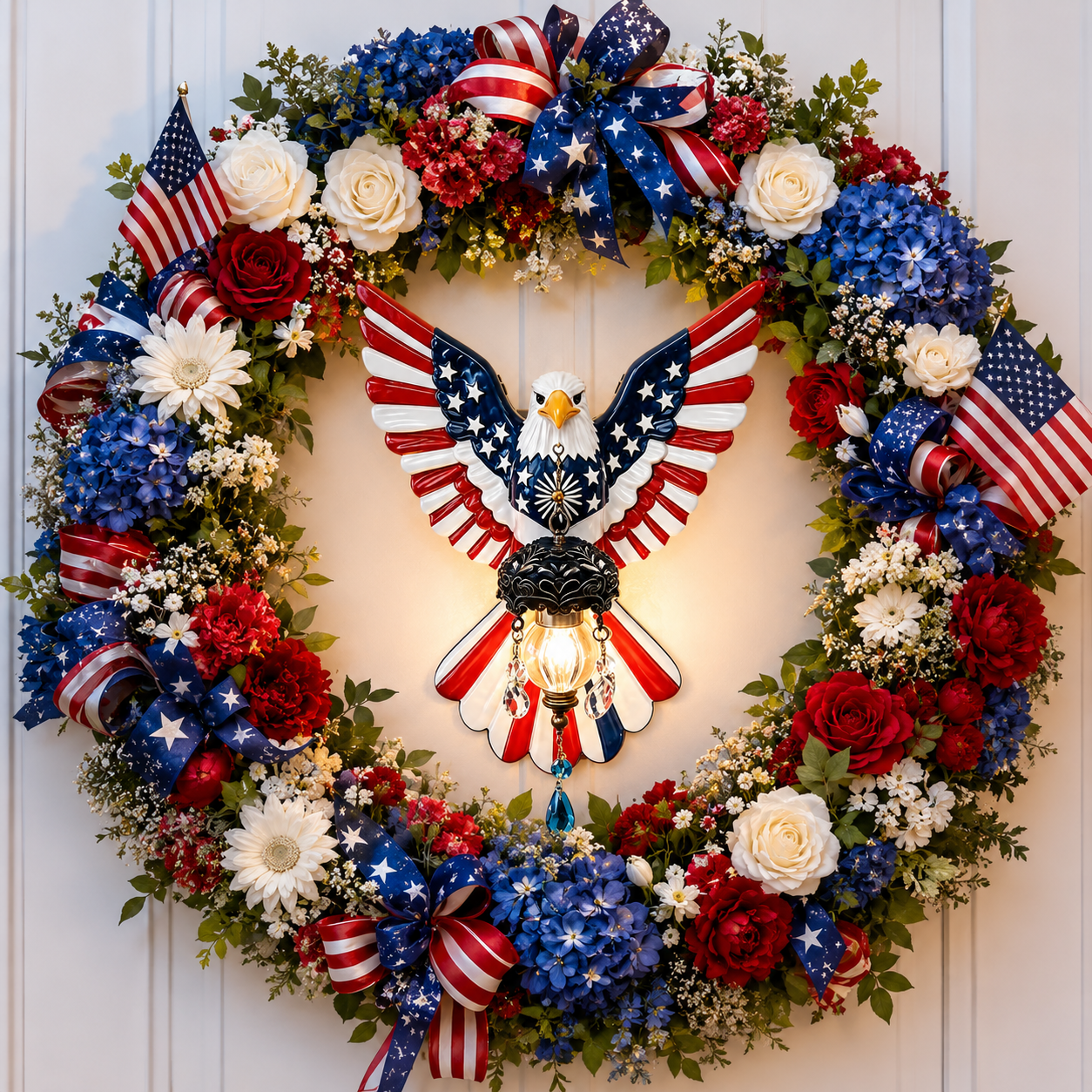 Independence Day Patriotic Eagle Statue Wall Lamp
