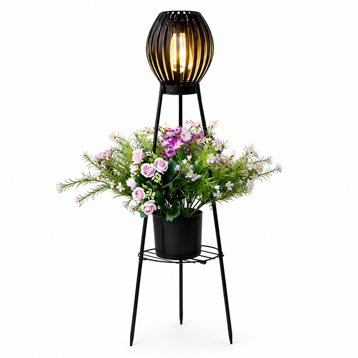 Solar Garden Lantern Plant Stand