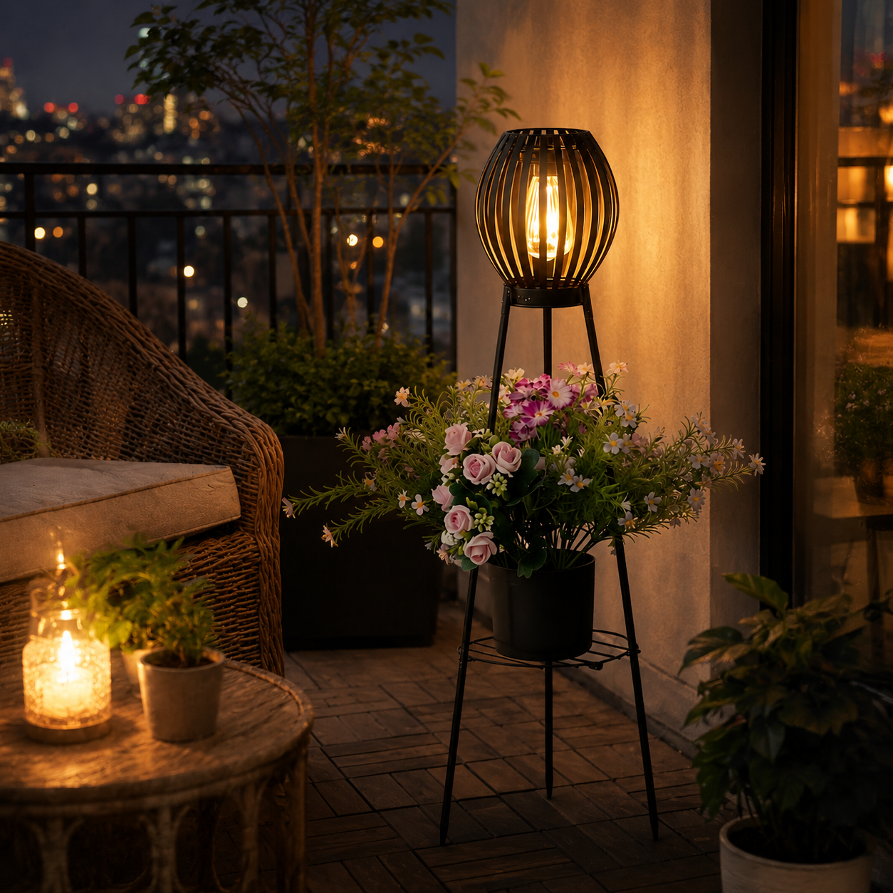 Solar Garden Lantern Plant Stand