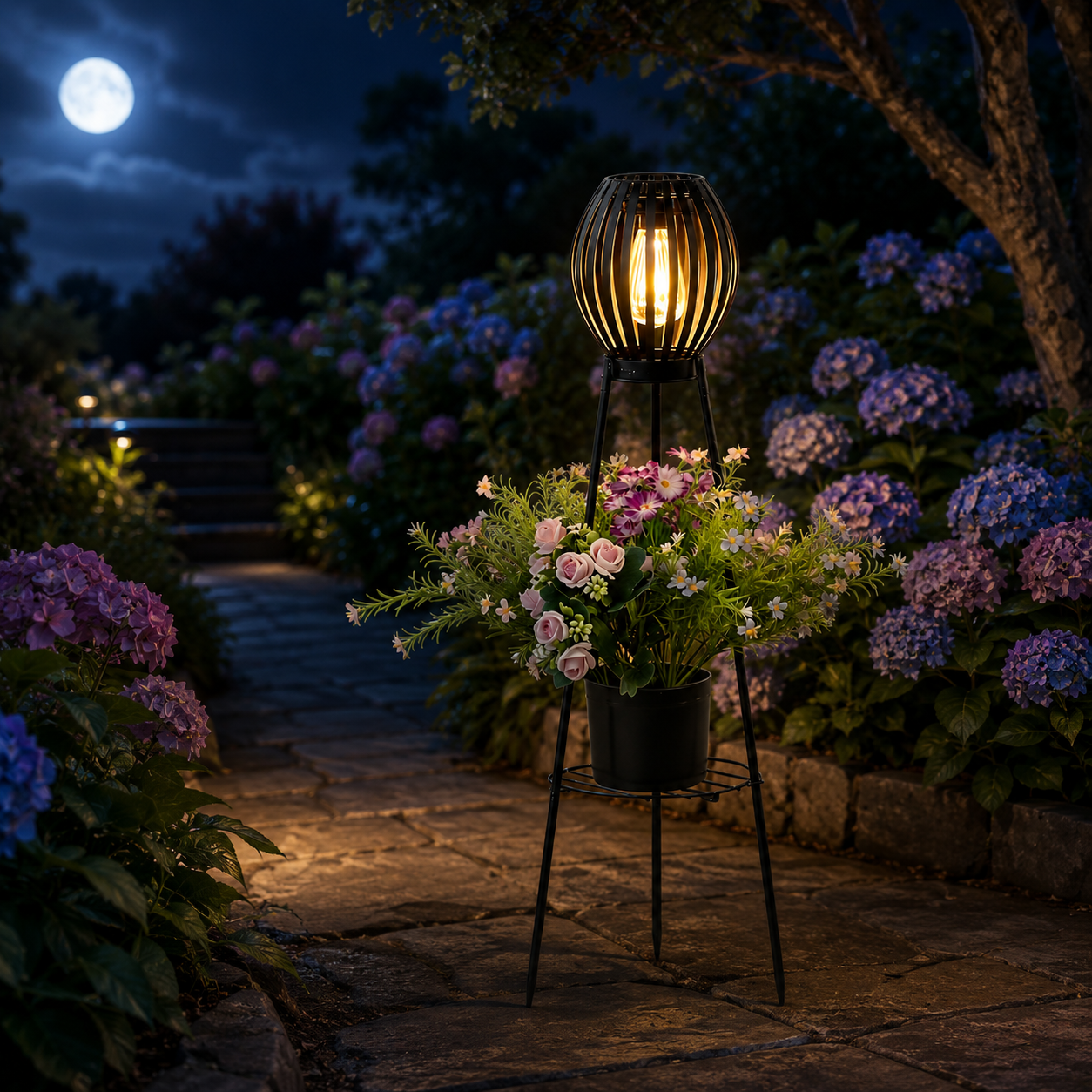 Solar Garden Lantern Plant Stand
