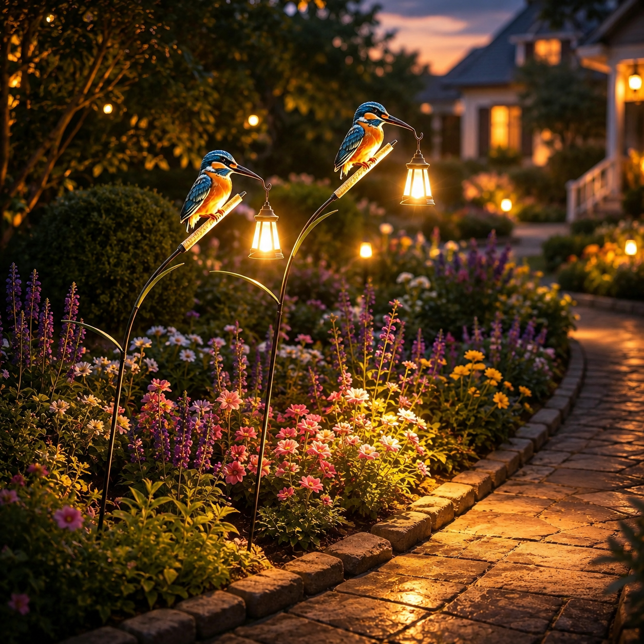 2PCS Solar Kingfisher Garden Lights