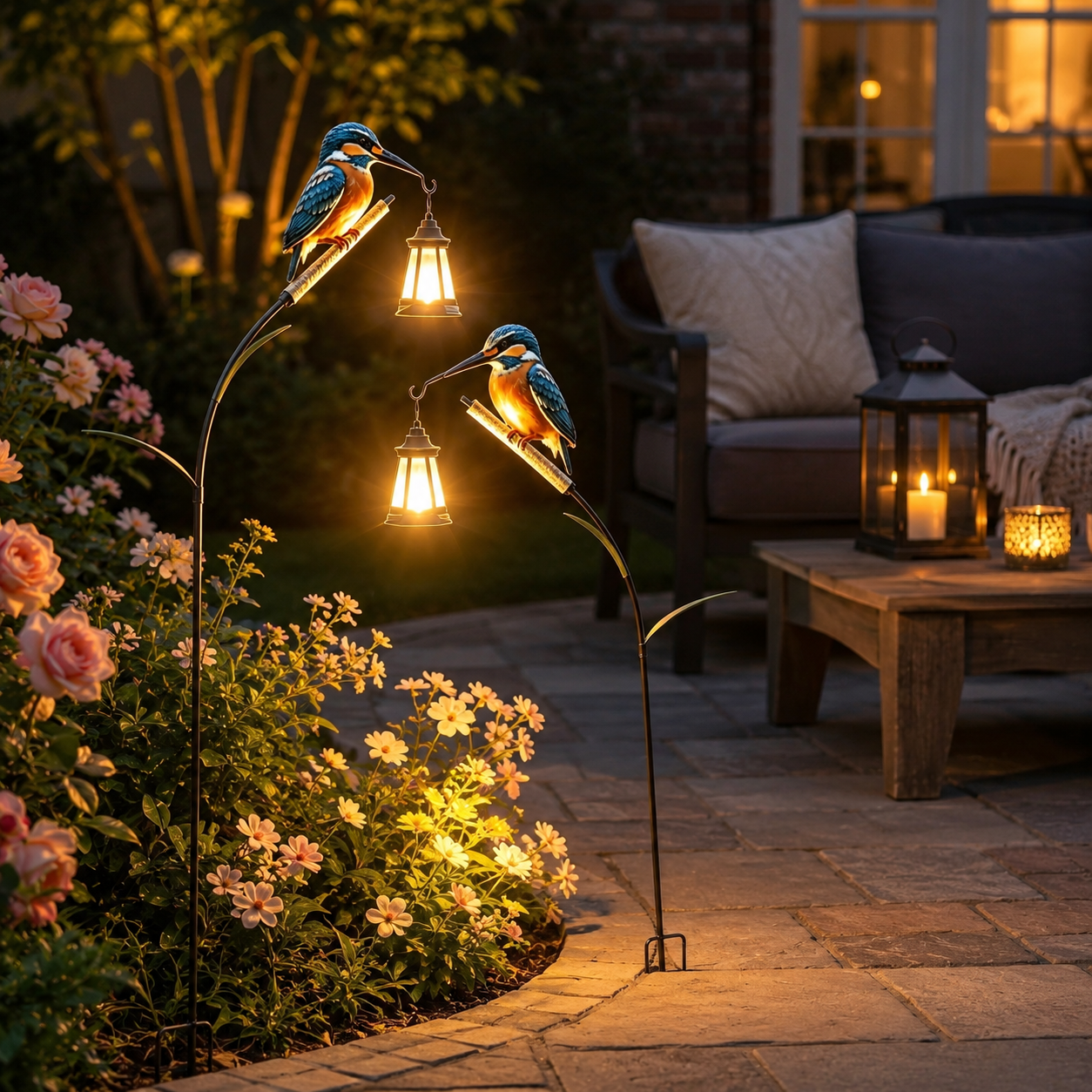 2PCS Solar Kingfisher Garden Lights