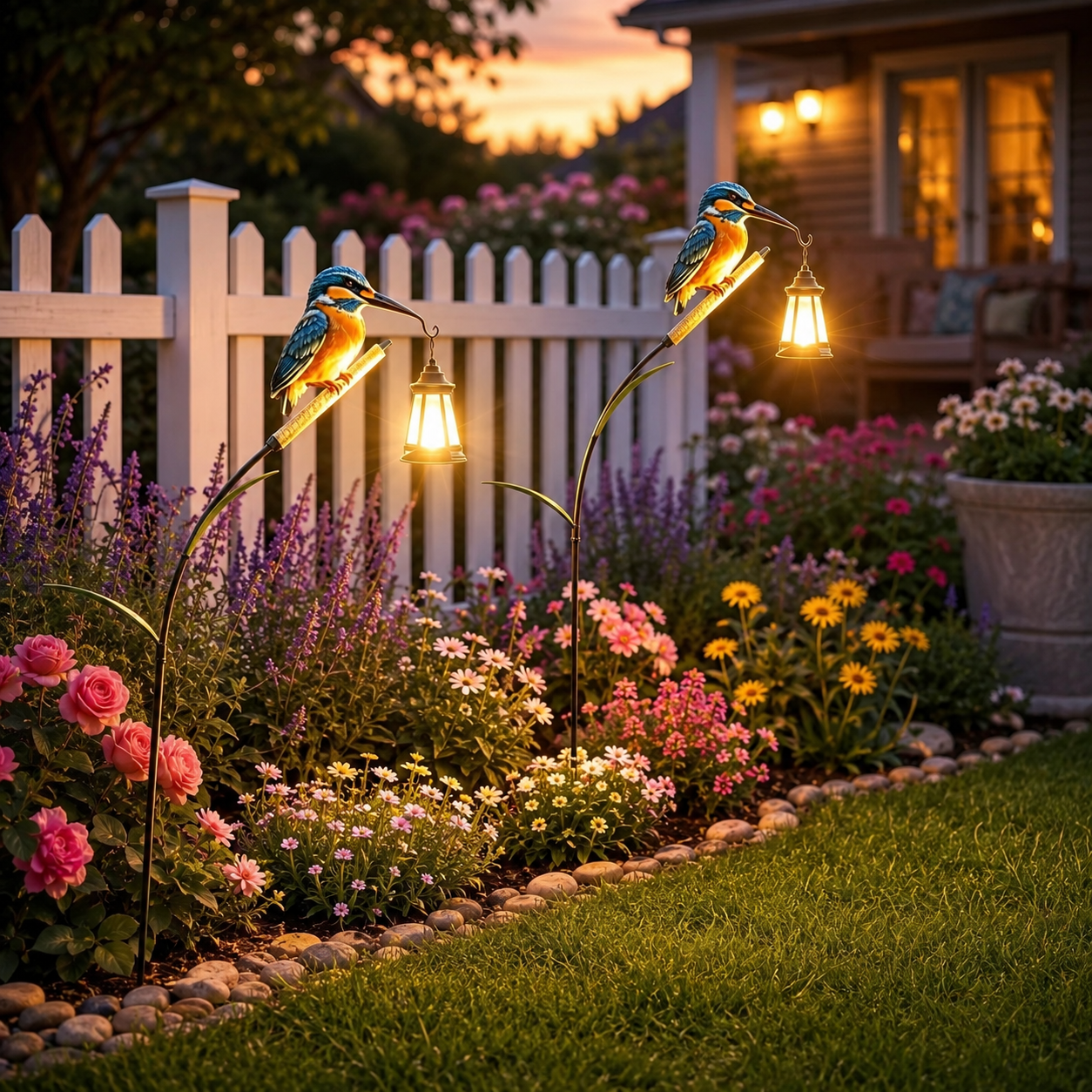 2PCS Solar Kingfisher Garden Lights