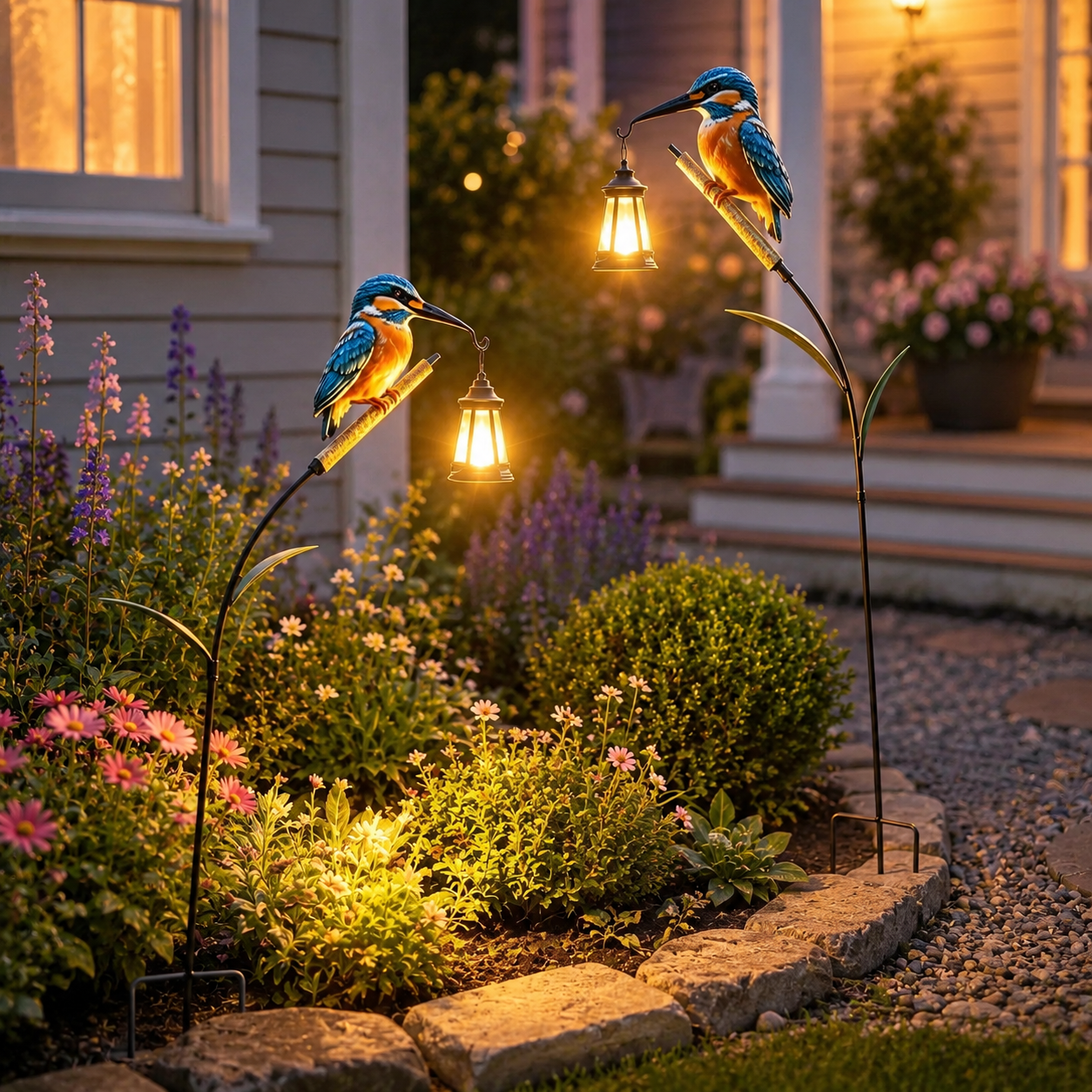2PCS Solar Kingfisher Garden Lights