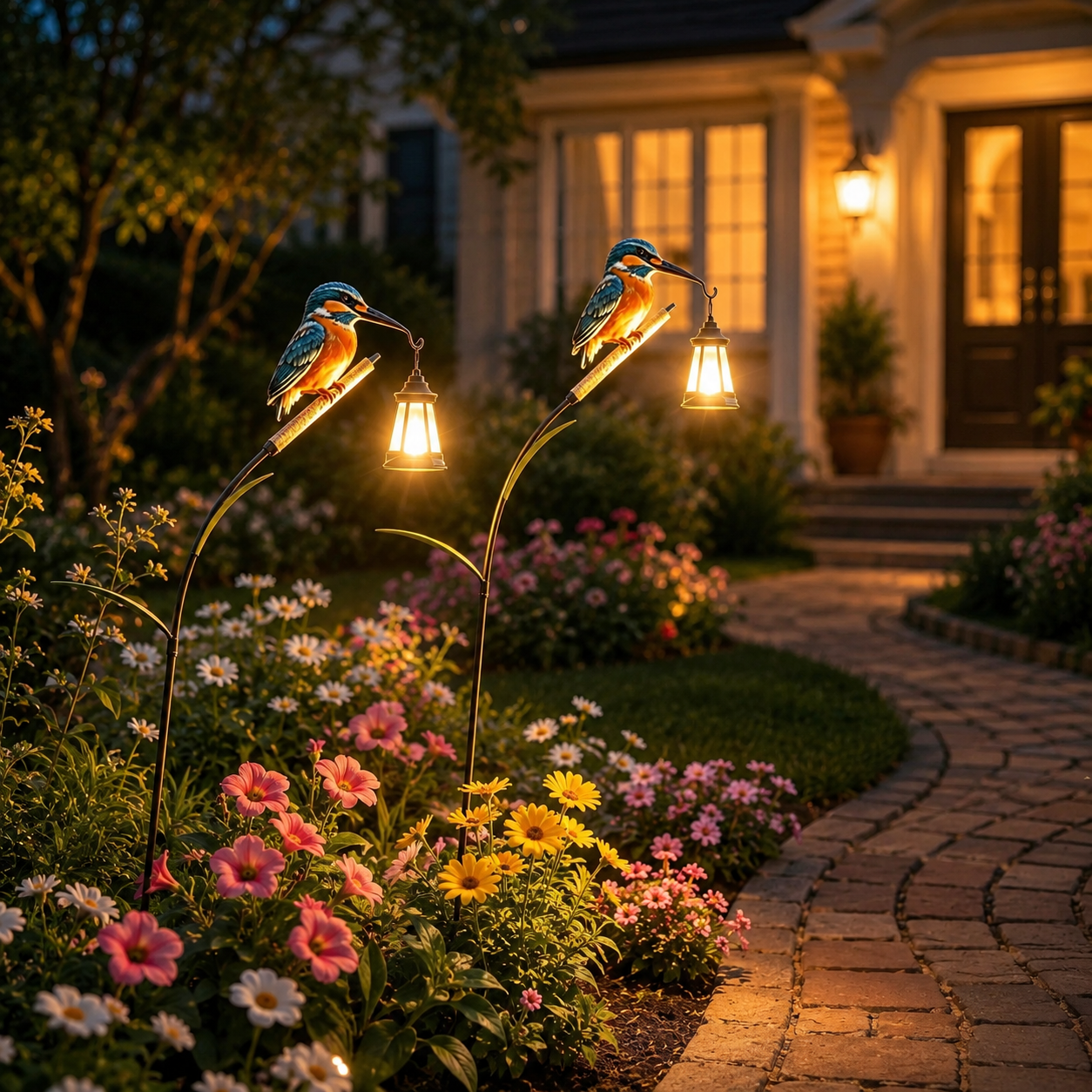2PCS Solar Kingfisher Garden Lights