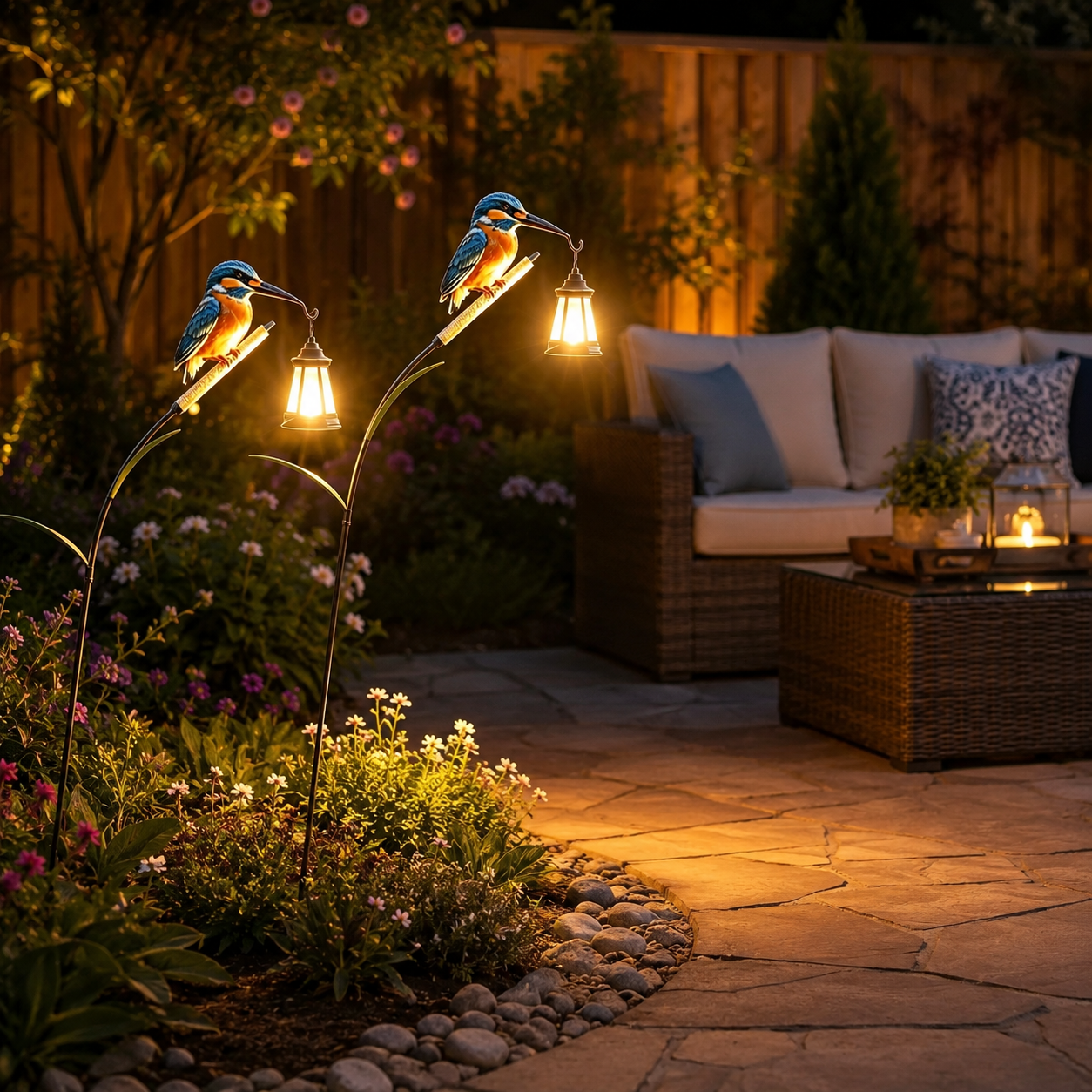 2PCS Solar Kingfisher Garden Lights