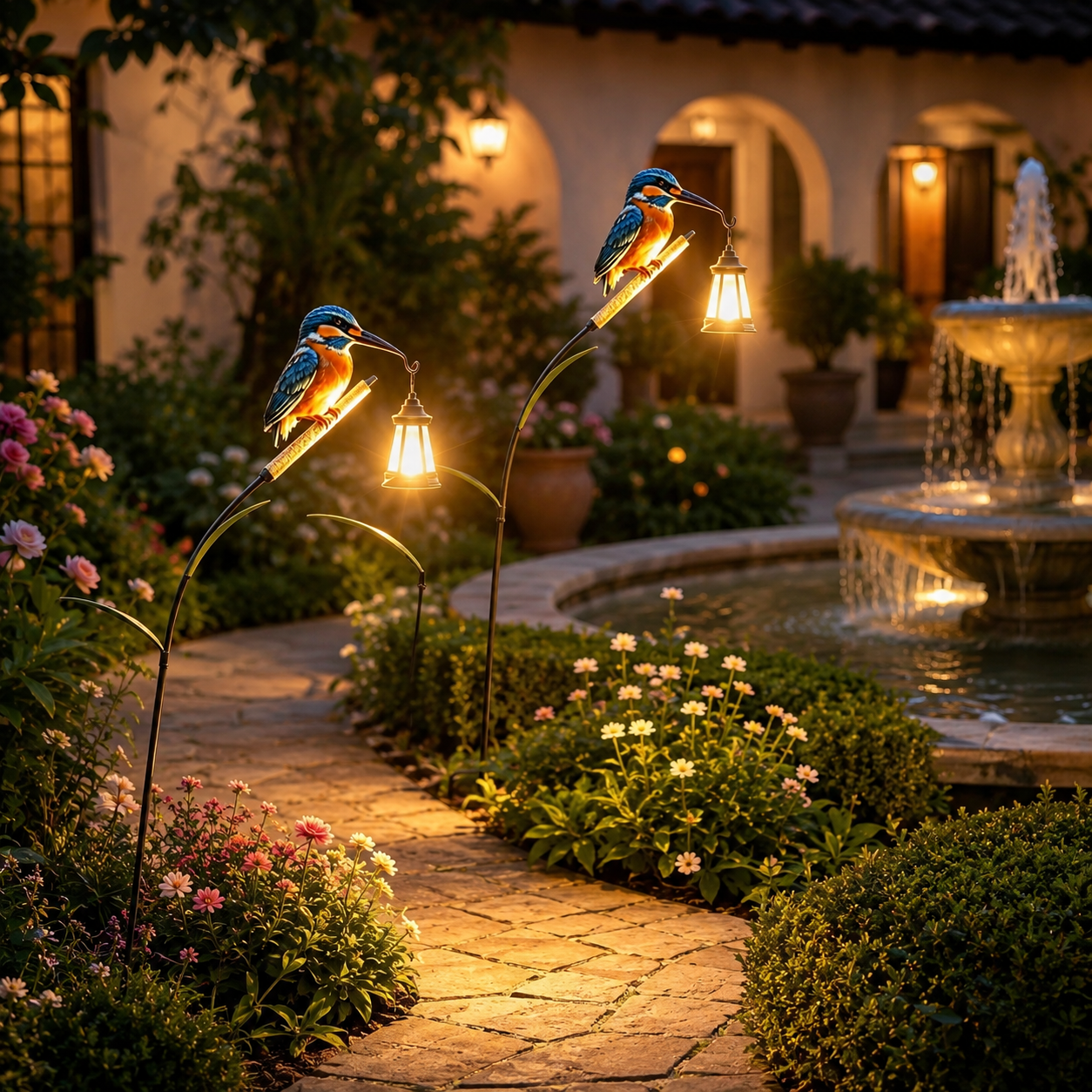 2PCS Solar Kingfisher Garden Lights