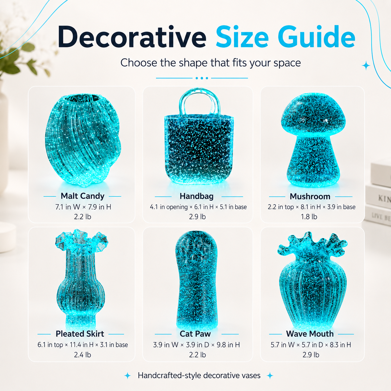 Night Glow Decorative Vase, Luminous Glass-Style Flower Vase for Home Table Decor