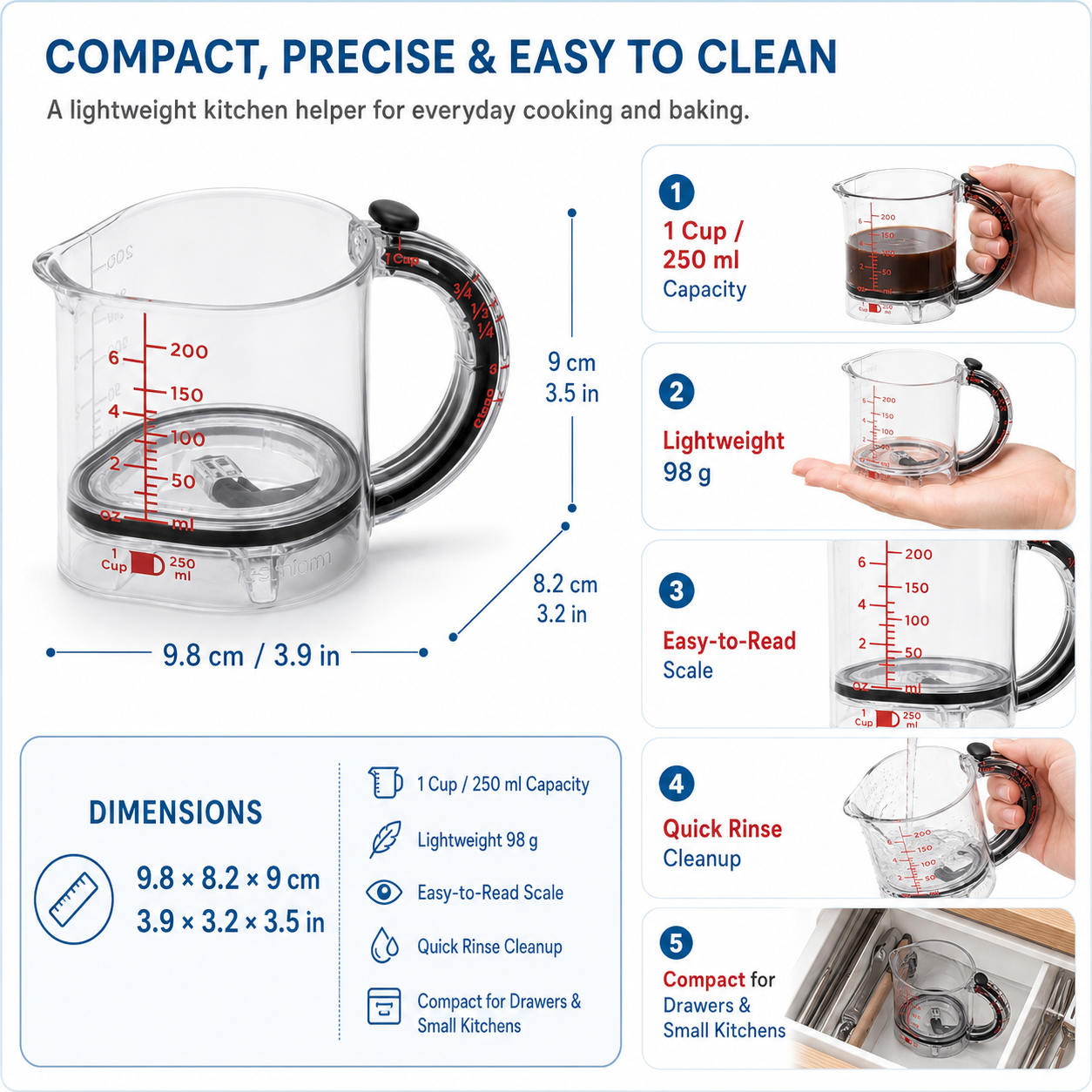 Portable Adjustable Measuring Cup