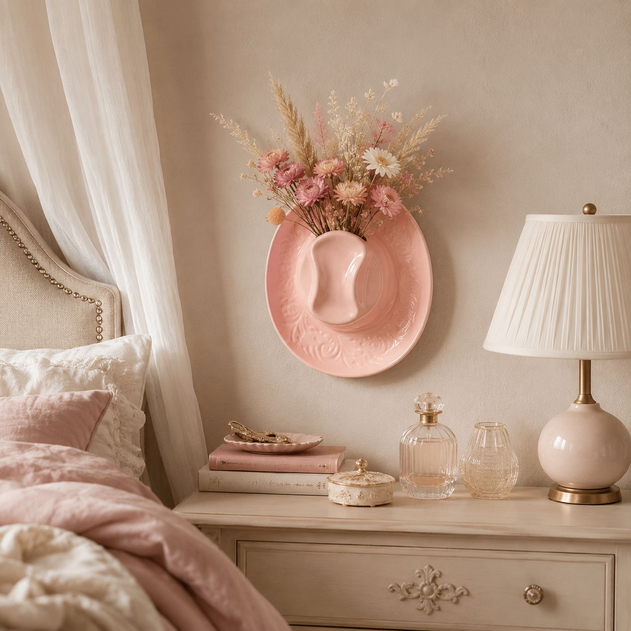 Prairie Bloom Western Hat Wall Vase