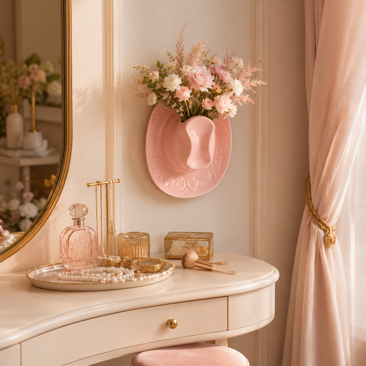 Prairie Bloom Western Hat Wall Vase