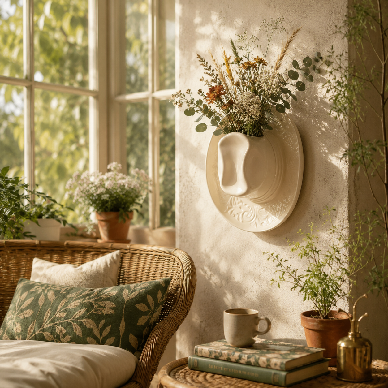 Prairie Bloom Western Hat Wall Vase