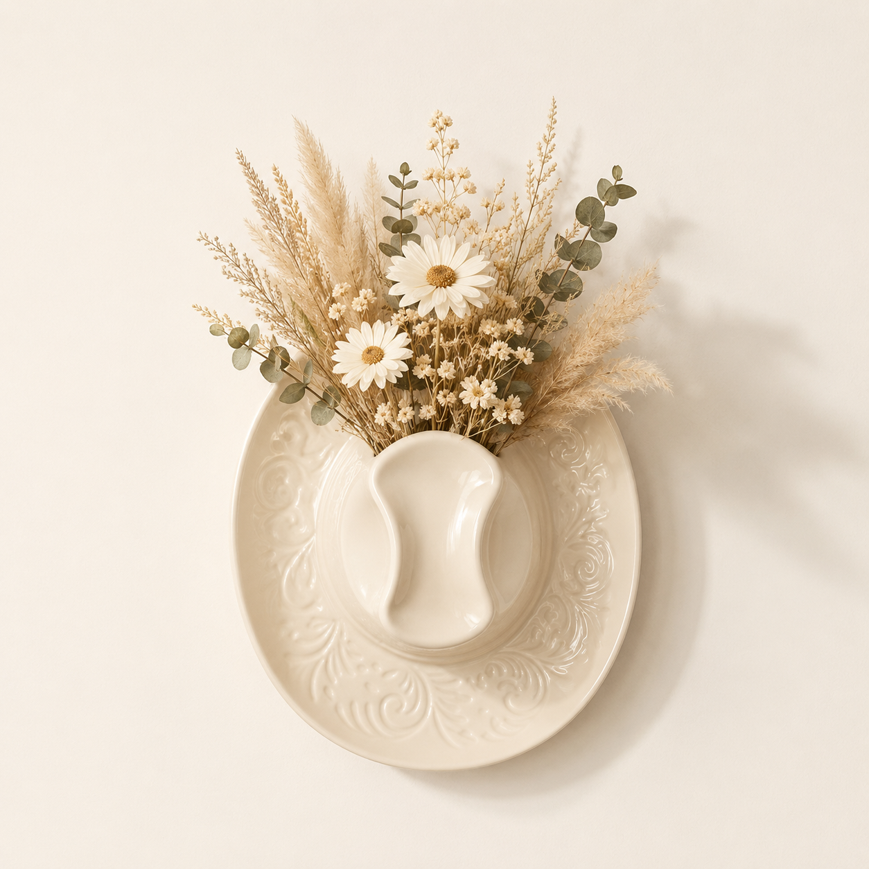 Prairie Bloom Western Hat Wall Vase