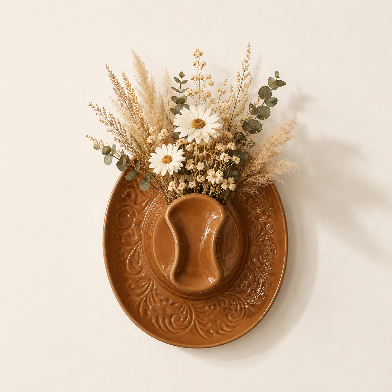 Prairie Bloom Western Hat Wall Vase