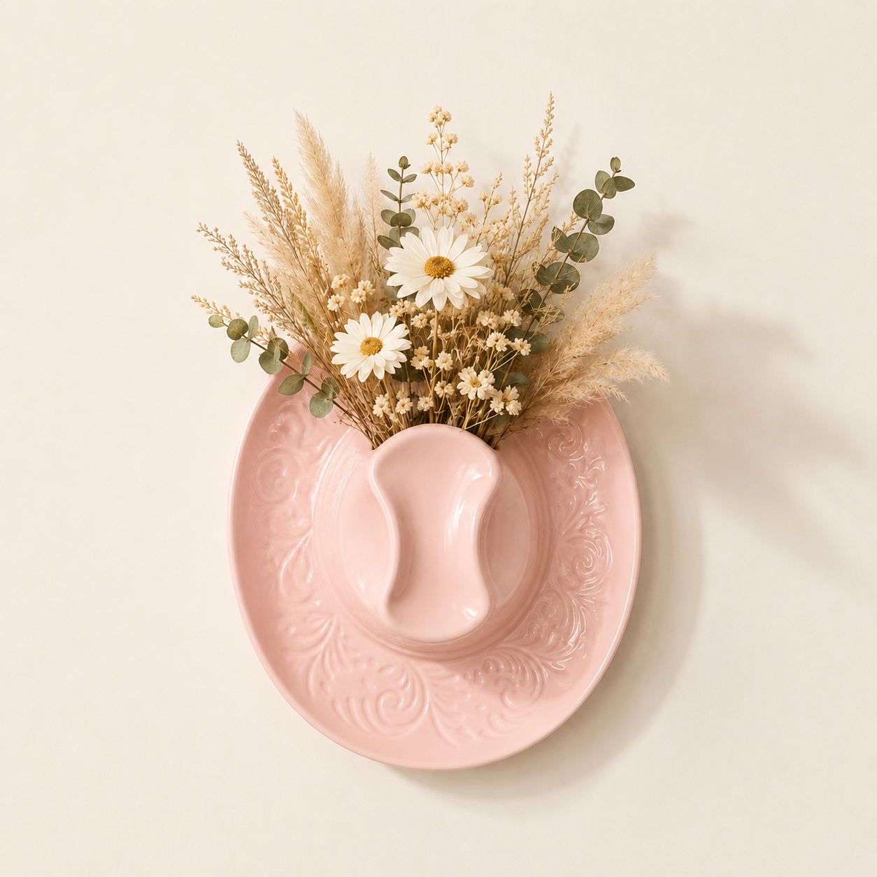 Prairie Bloom Western Hat Wall Vase