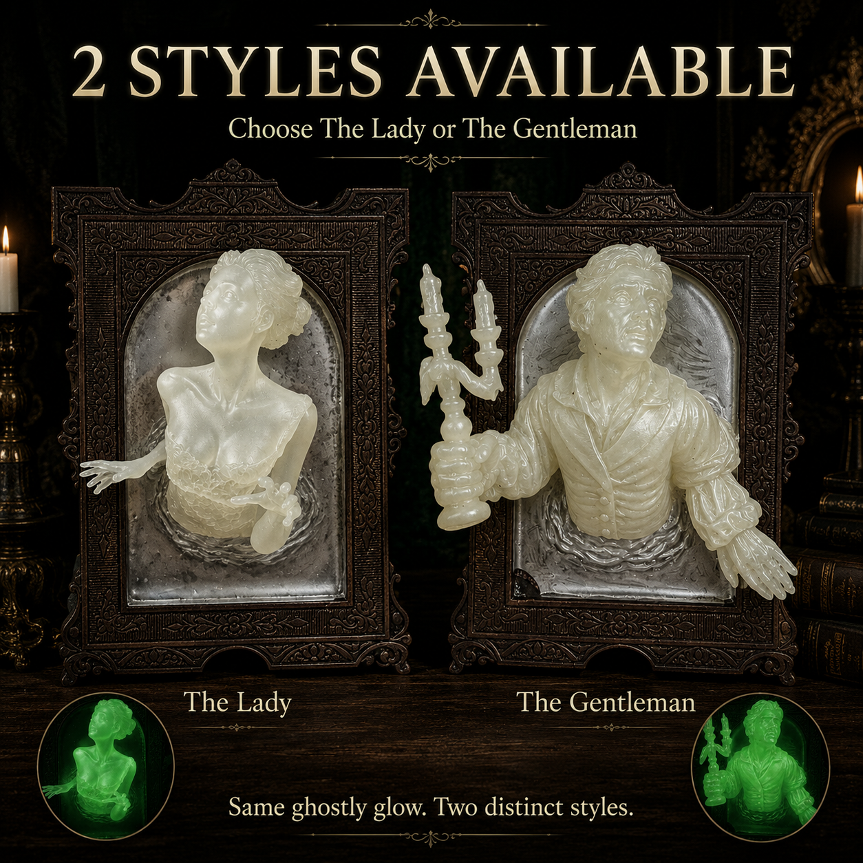 Glow-in-the-Dark Haunted Portrait – Gothic Wall Decor