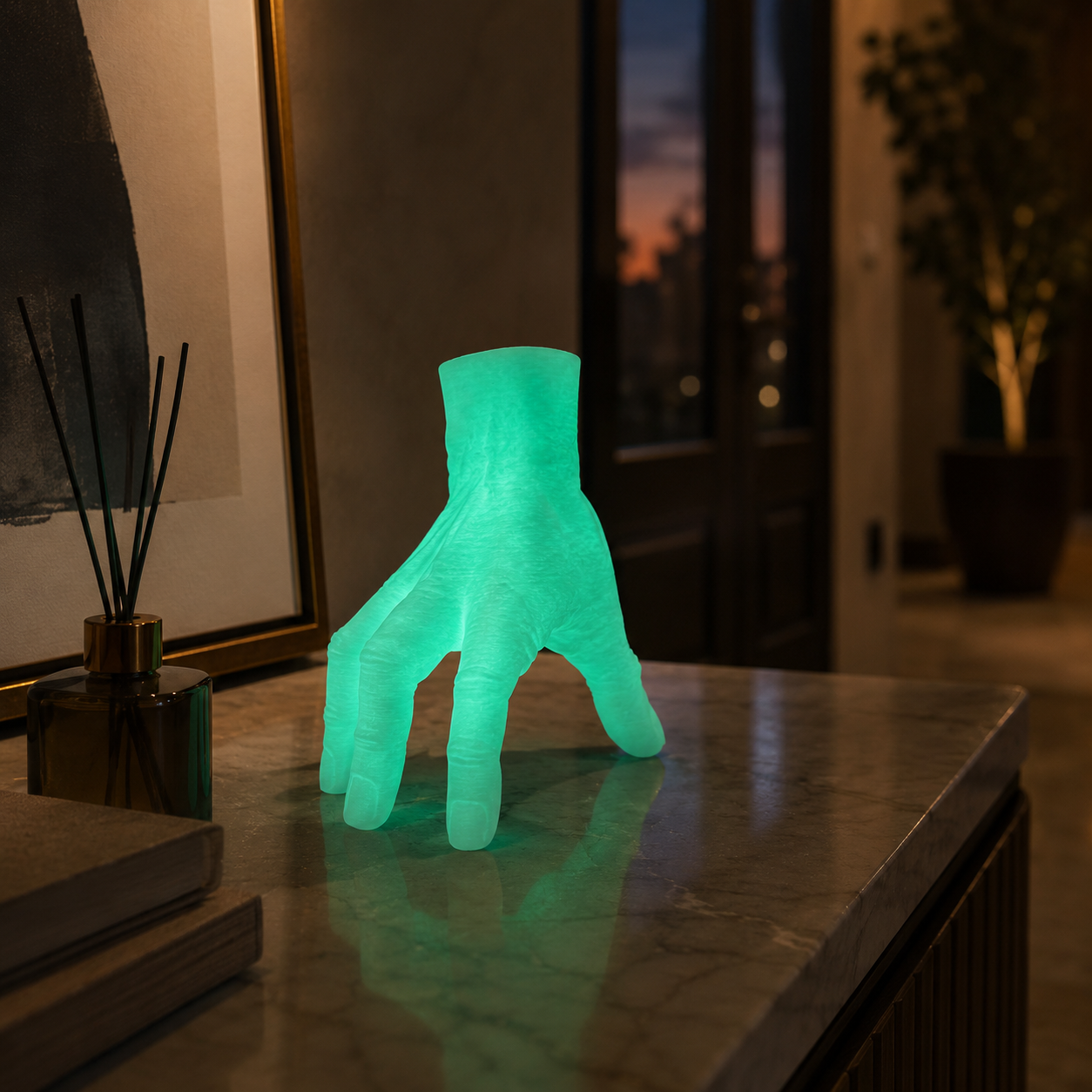 Glow Haunted Hand Decor