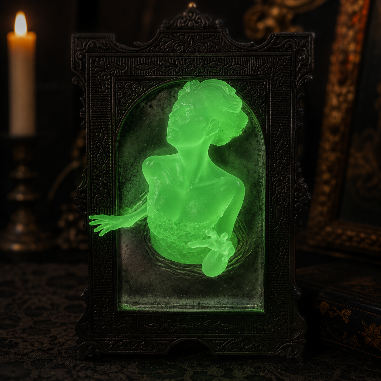 Glow-in-the-Dark Haunted Portrait – Gothic Wall Decor