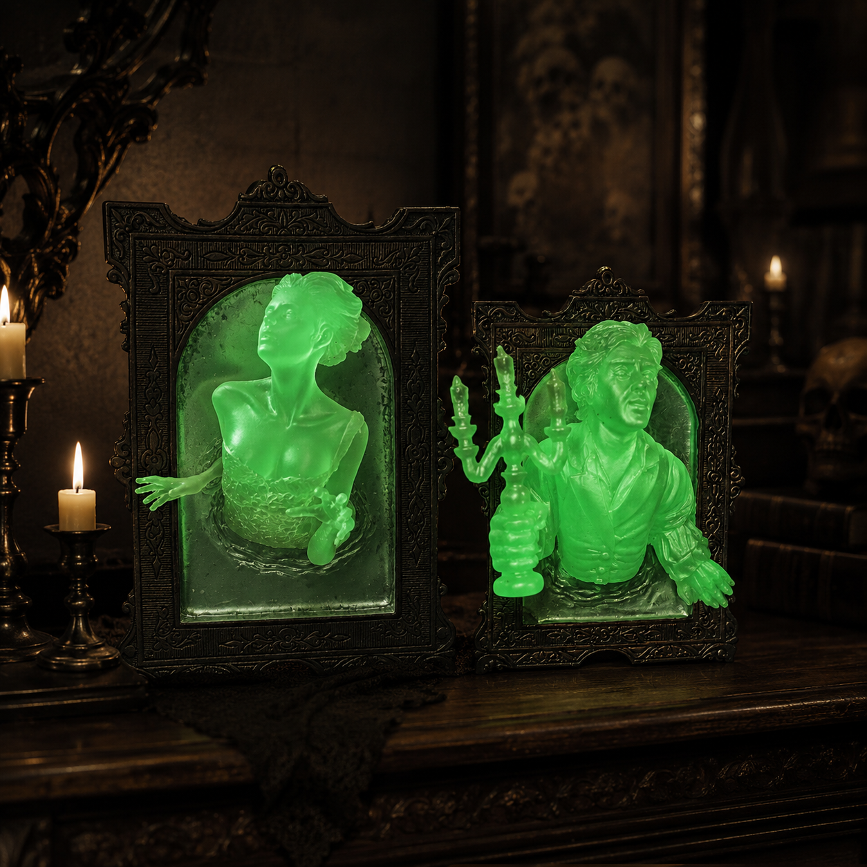 Glow-in-the-Dark Haunted Portrait – Gothic Wall Decor