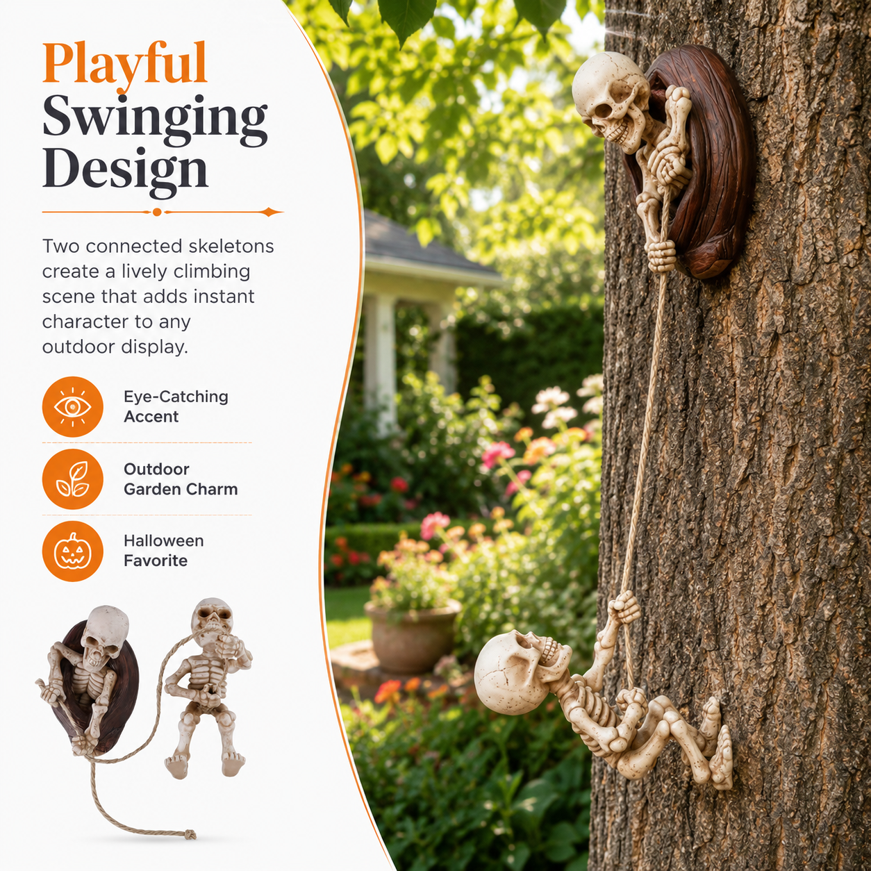 Swinging Skeleton Tree Decor