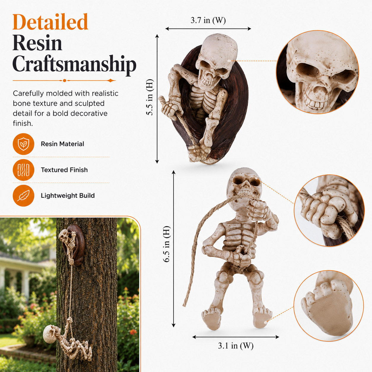 Swinging Skeleton Tree Decor