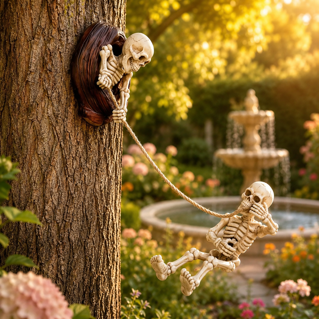 Swinging Skeleton Tree Decor