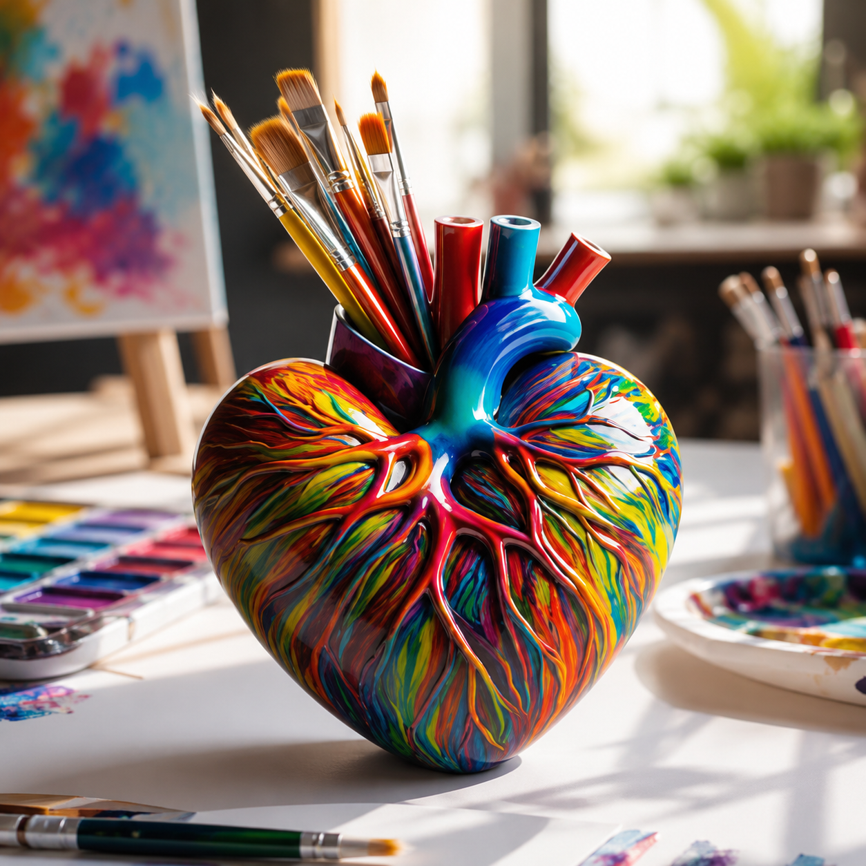 Heart-Shaped Resin Vase