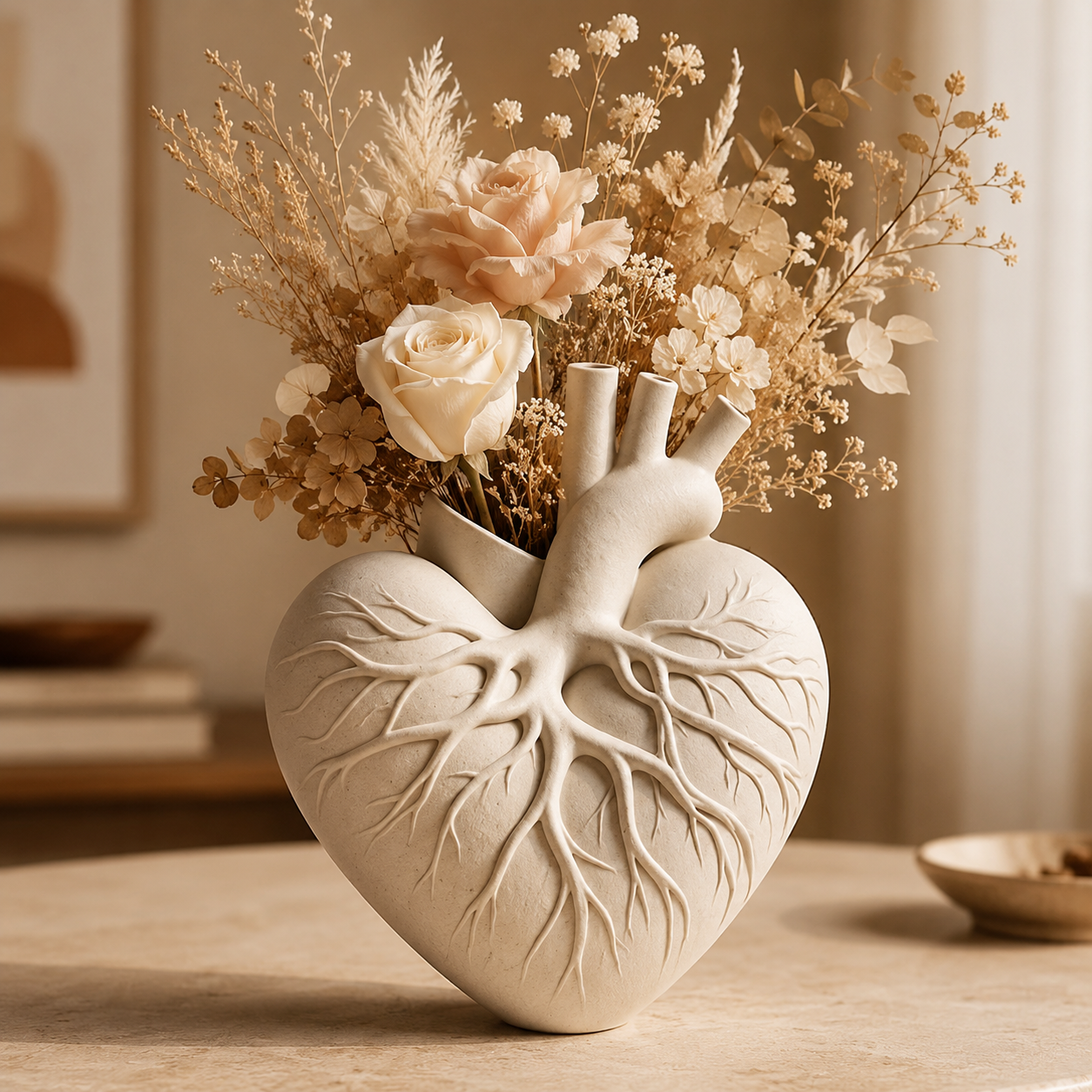 Heart-Shaped Resin Vase
