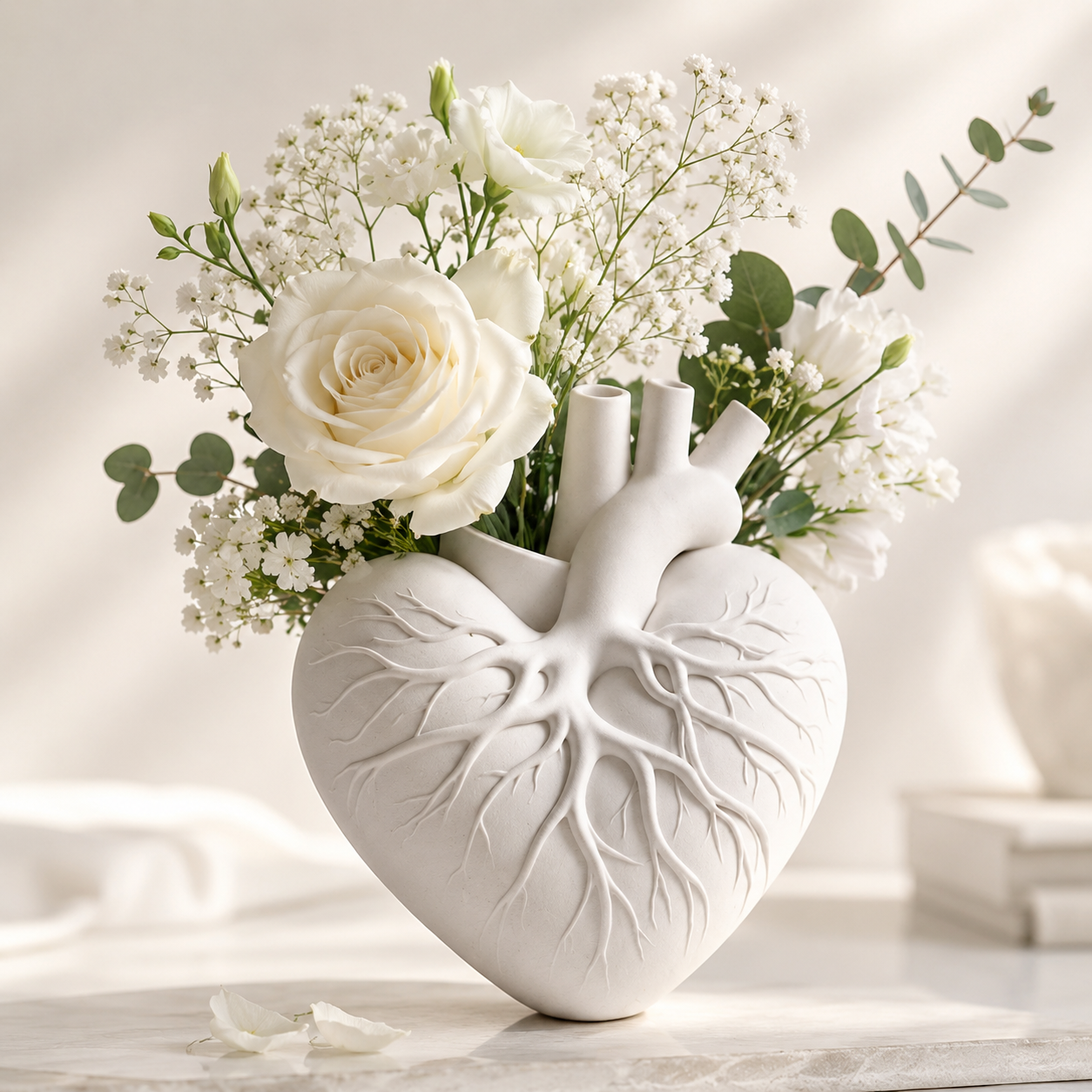 Heart-Shaped Resin Vase