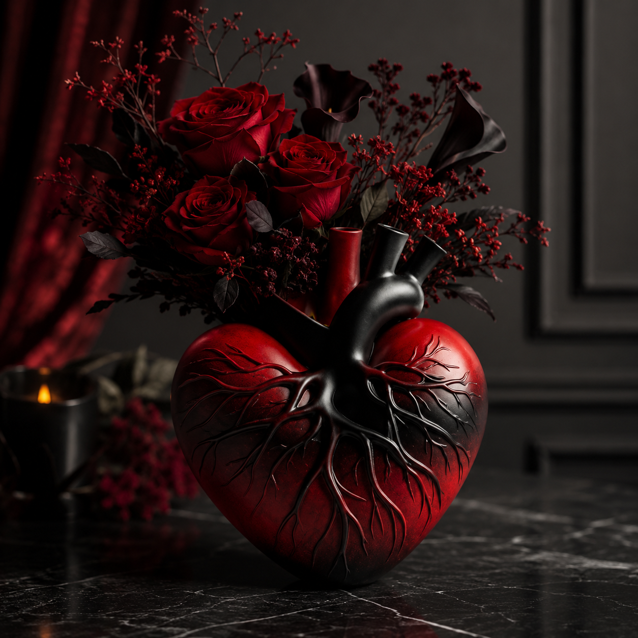 Heart-Shaped Resin Vase