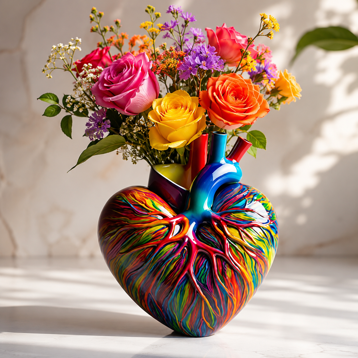 Heart-Shaped Resin Vase