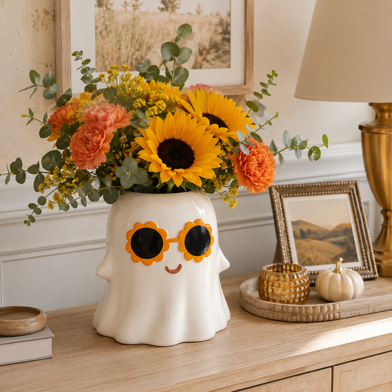 Sunflower Sunglasses Ghost Vase