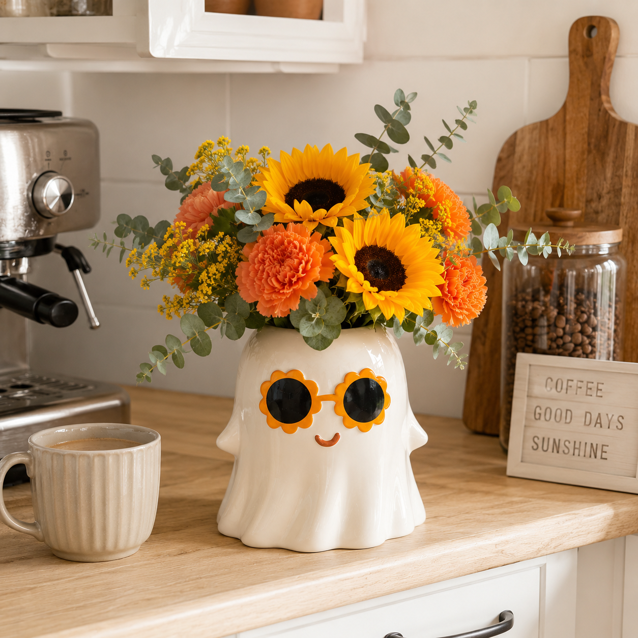 Sunflower Sunglasses Ghost Vase