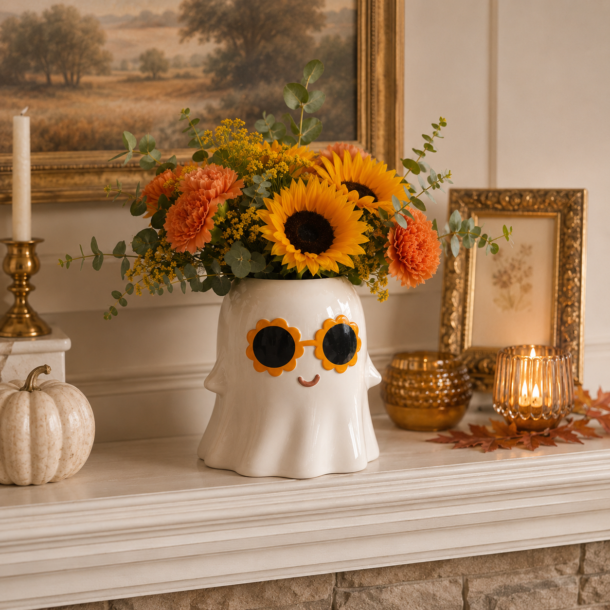 Sunflower Sunglasses Ghost Vase