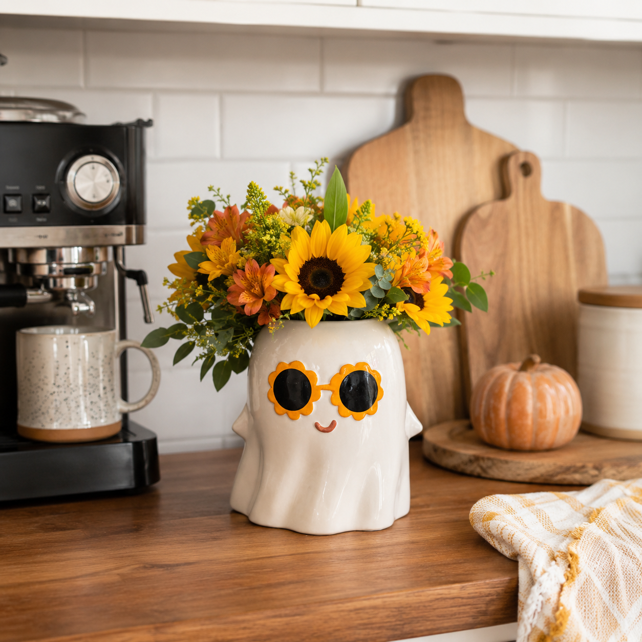 Sunflower Sunglasses Ghost Vase