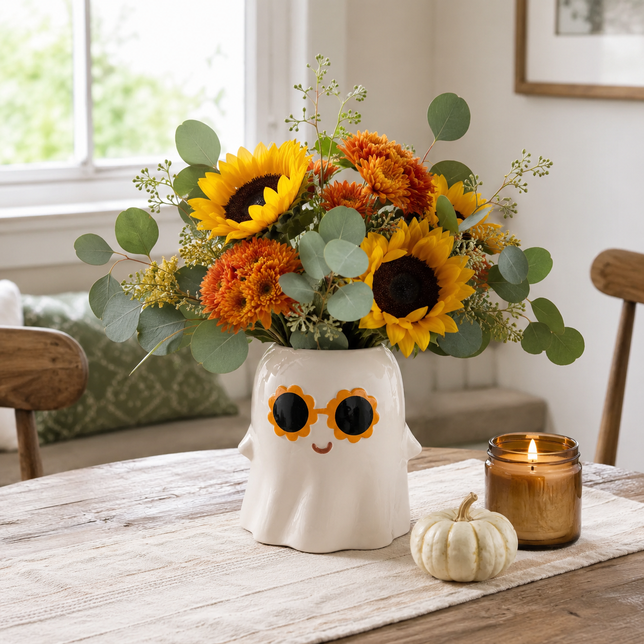 Sunflower Sunglasses Ghost Vase
