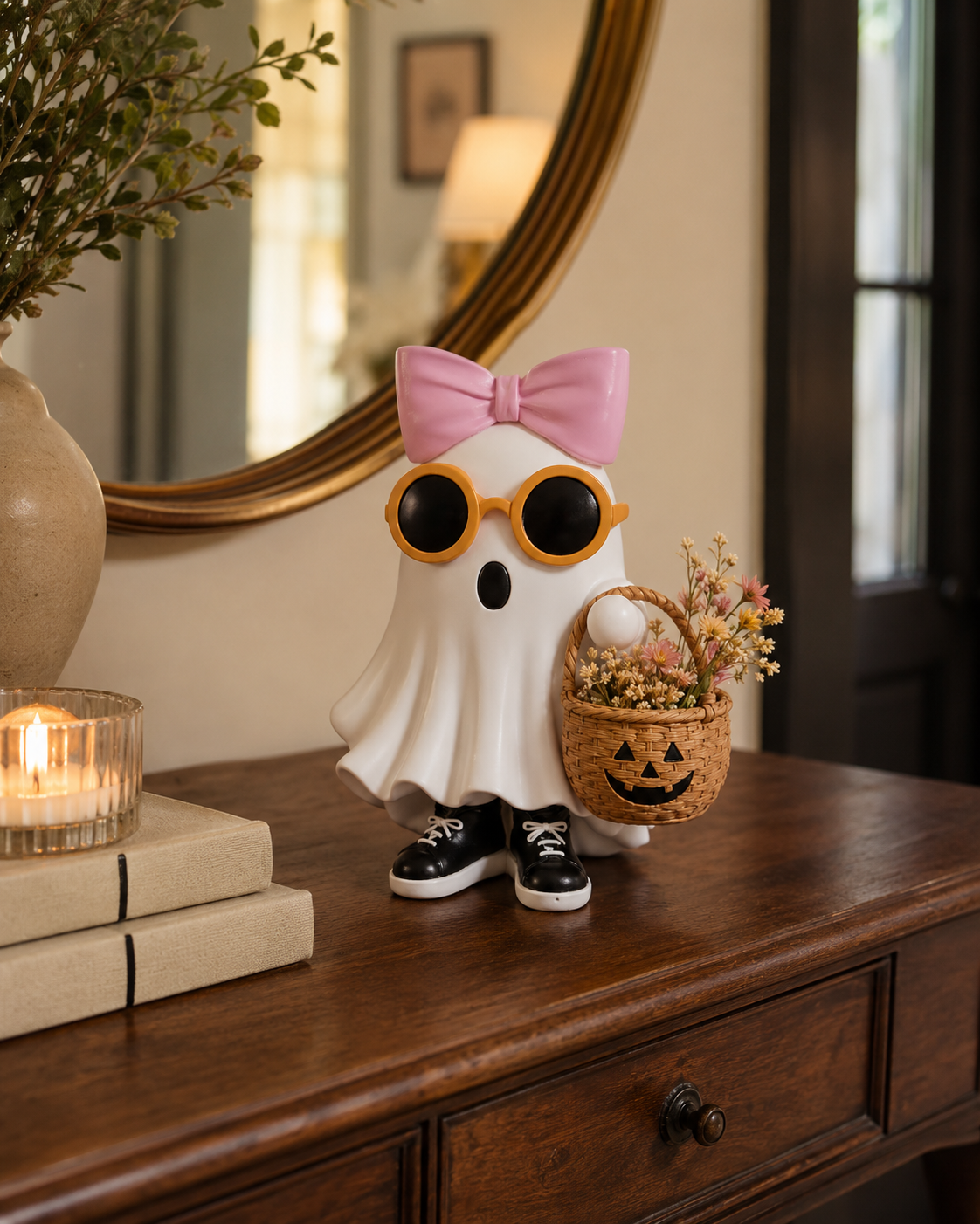 Bow Ghost Basket Decor