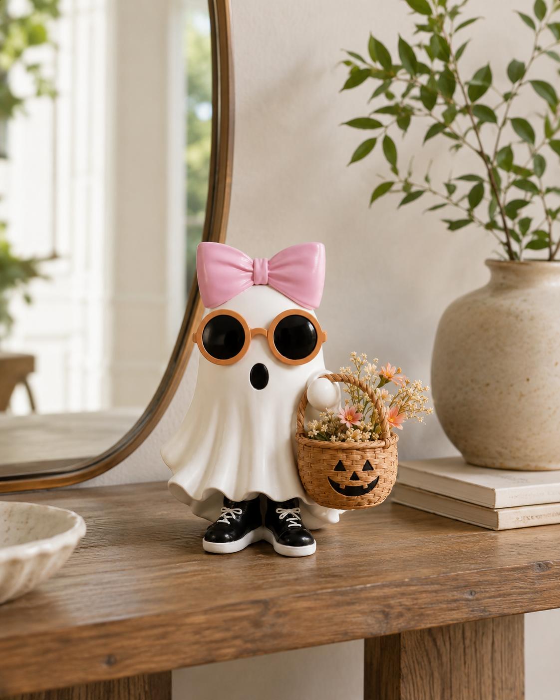 Bow Ghost Basket Decor