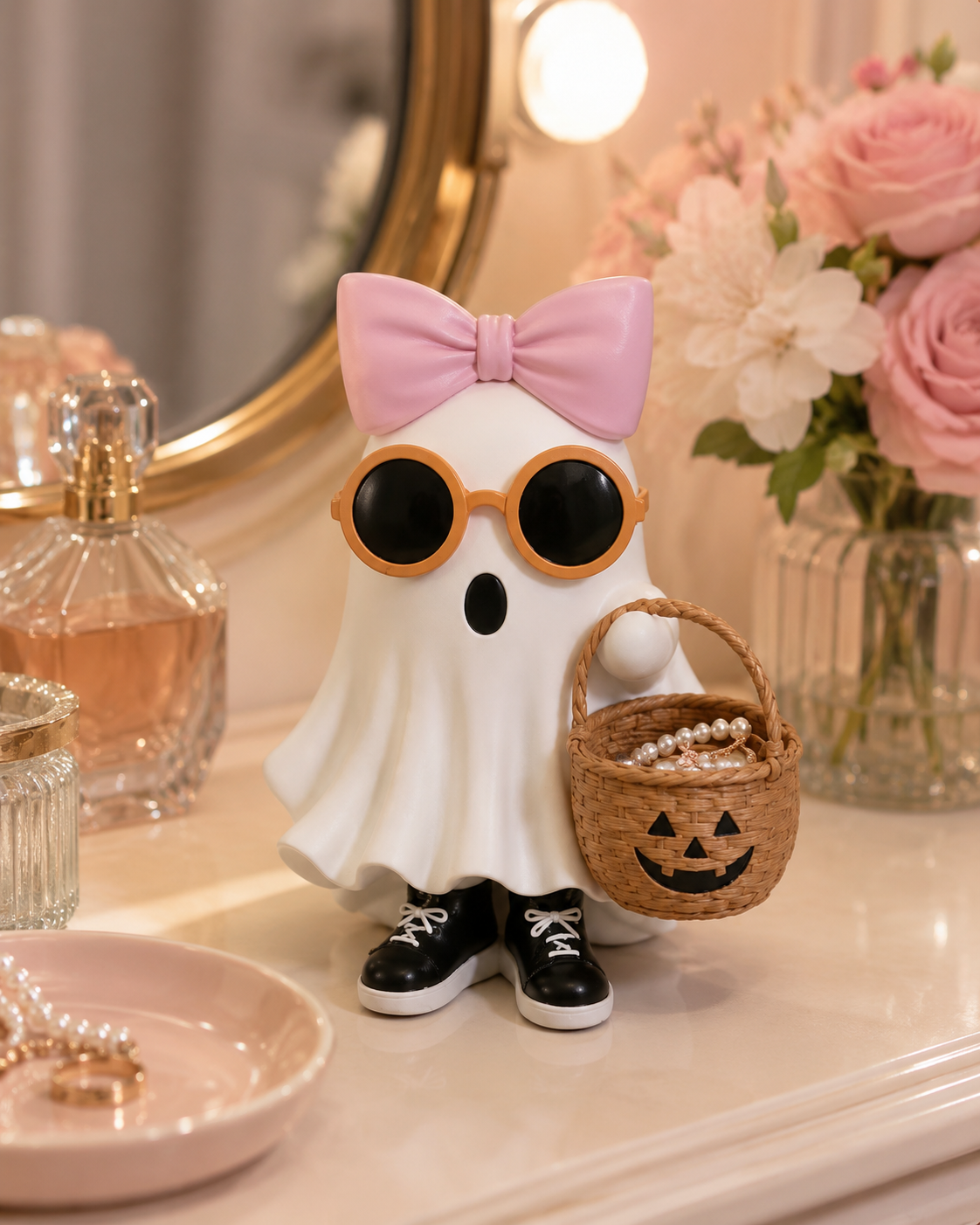 Bow Ghost Basket Decor