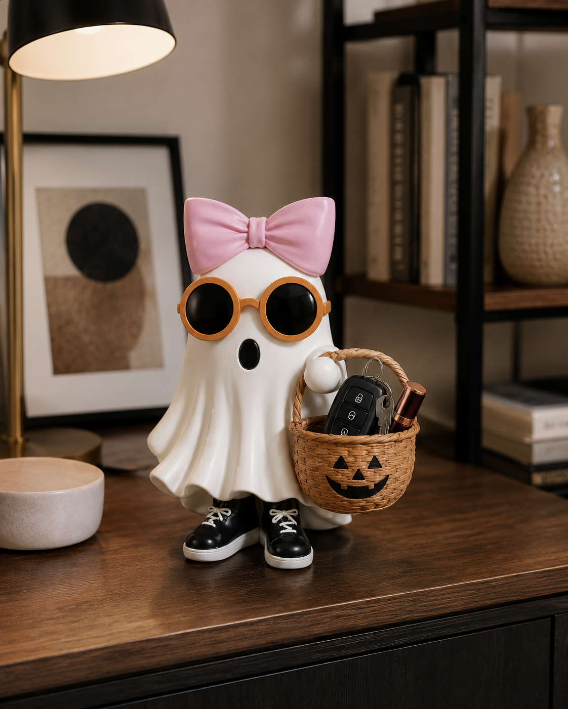 Bow Ghost Basket Decor