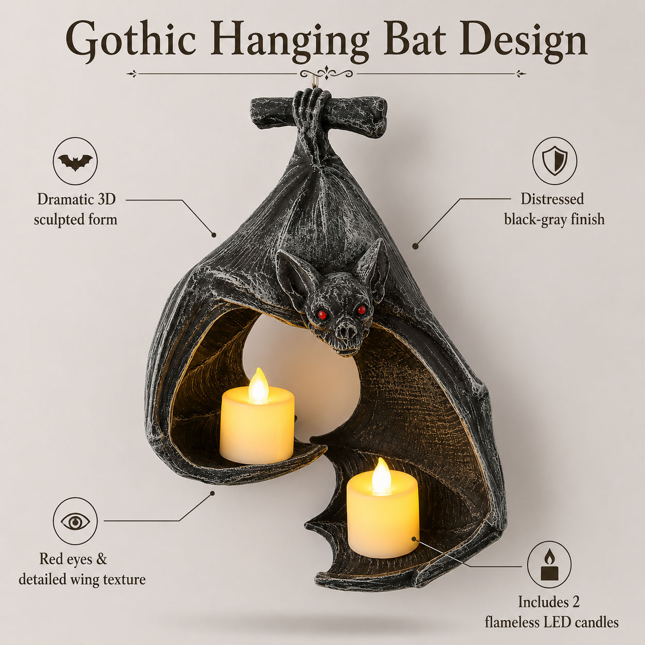 Hanging Bat Candle Light