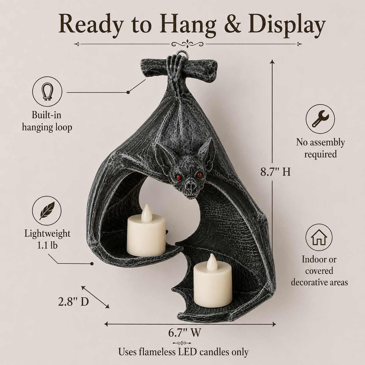Hanging Bat Candle Light