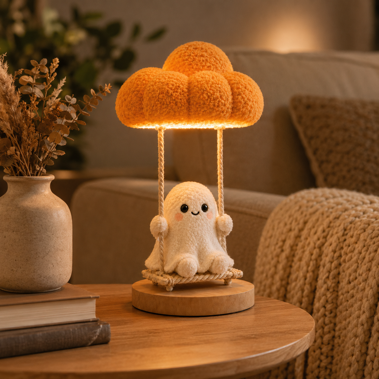 Pumpkin Cloud Ghost Swing Lamp