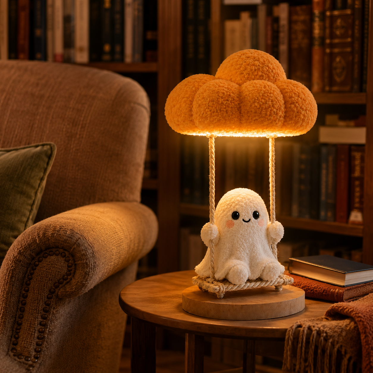 Pumpkin Cloud Ghost Swing Lamp