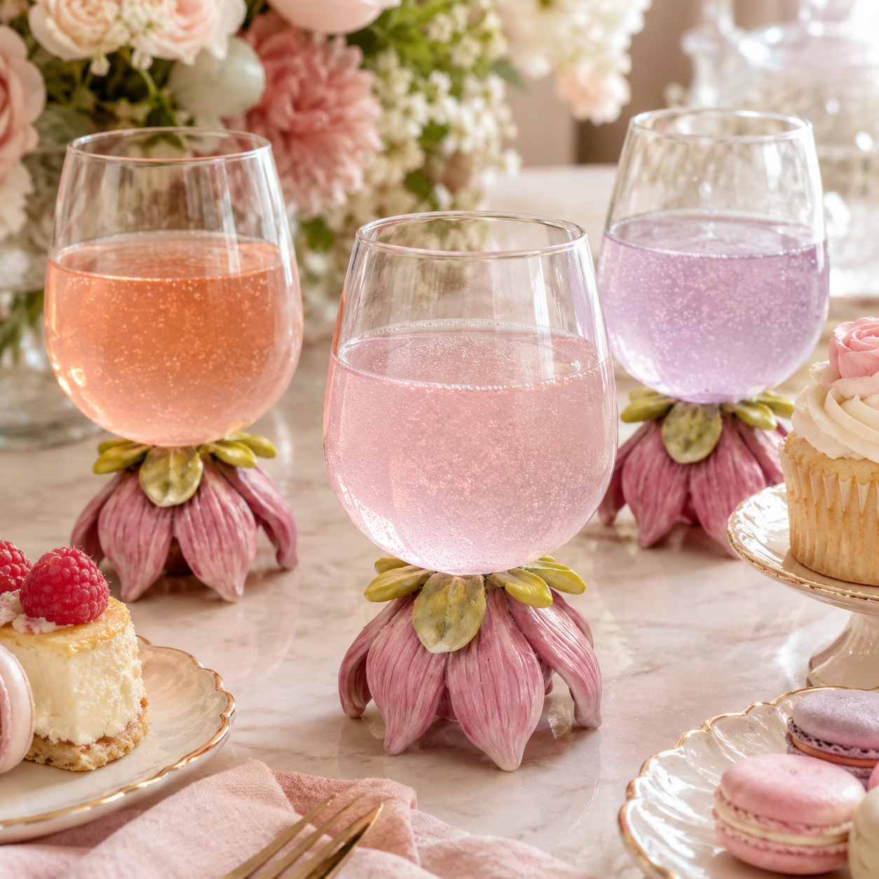 Magnolia Blossom Wine Glass