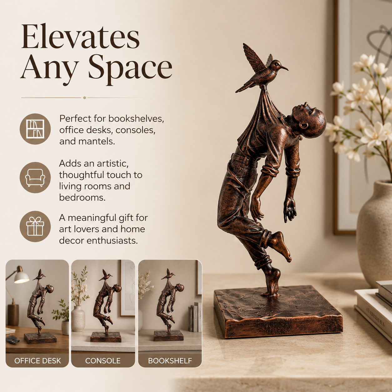 Bronze Look Surreal Art Sculpture