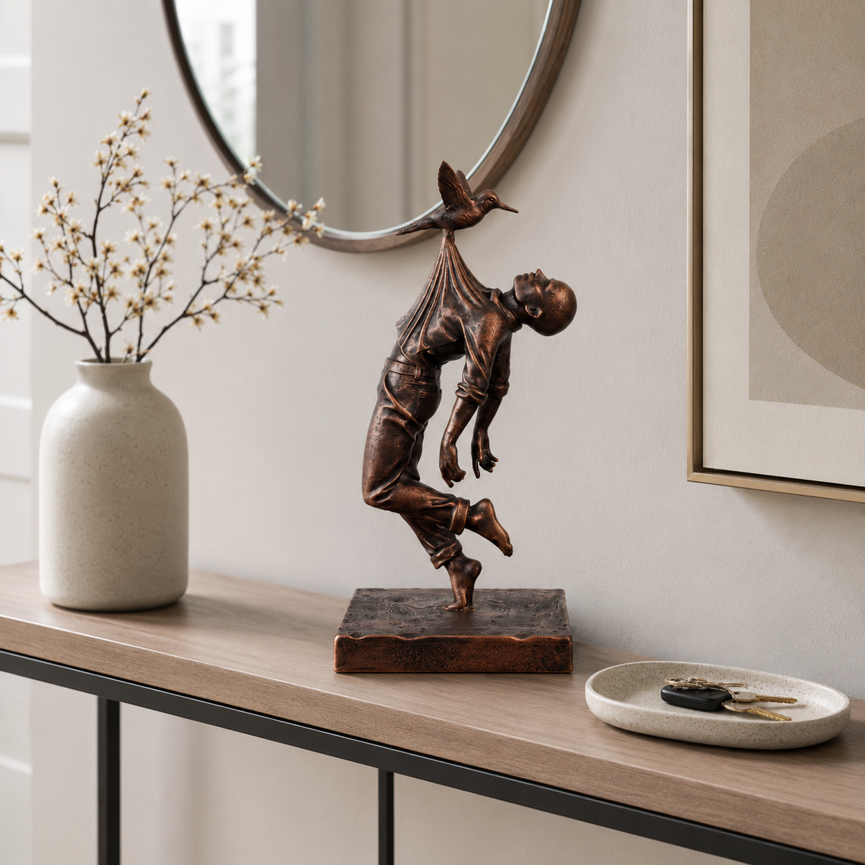 Bronze Look Surreal Art Sculpture
