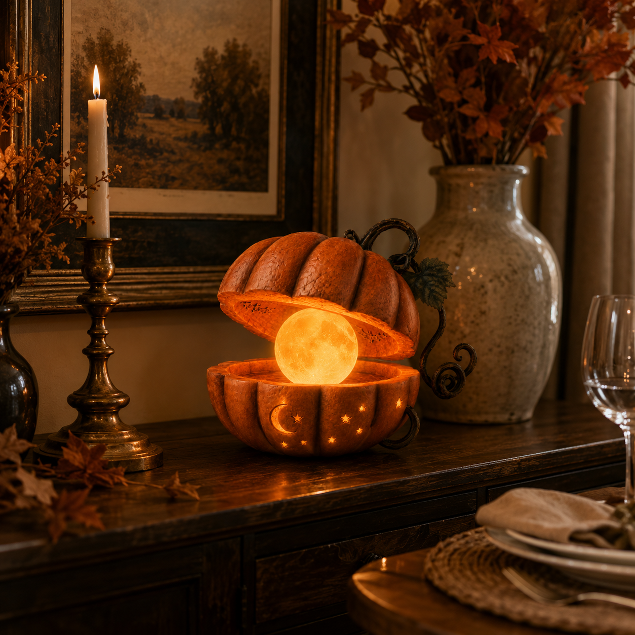 Enchanted Pumpkin Moon Lamp